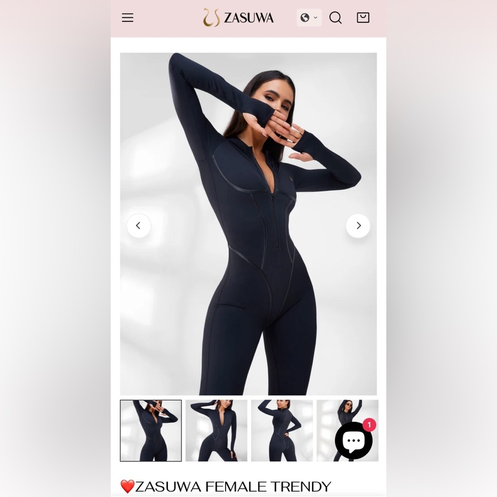 Zasuwa Black Long-Sleeve Jumpsuit